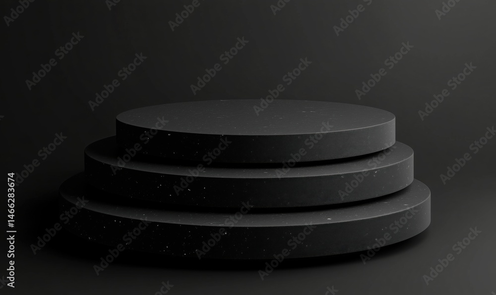Poster minimalist black podiums for product display in modern design setting