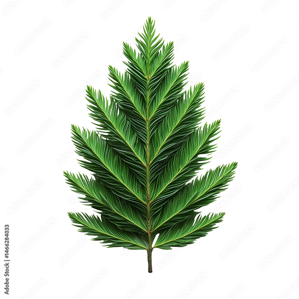 Poster fir tree branch evergreen foliage fresh green nature element design isolated on transparent backgrou