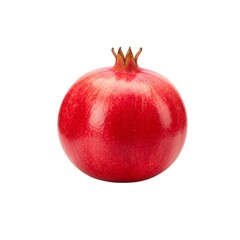 Isolated close up of a whole red pomegranate on a white background