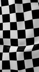 Obraz premium Draped Checkered Flag: 3D Render, Monochrome Elegance