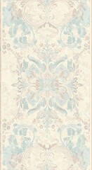 Serene Pastel Damask: Intricate Floral Design