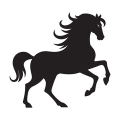 Running wild horse silhouette vector illustration design