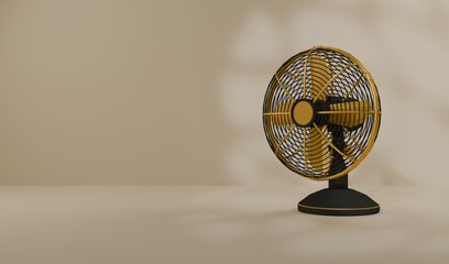 vintage retro electric fan 3d rendering