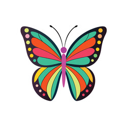 set of colorful butterflies