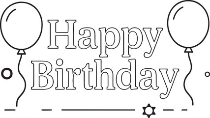 Happy birthday typography design vector art.
