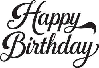 Happy birthday typography design vector art.