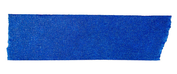 Ripped torn paper adhesive blue masking tape on transparent background