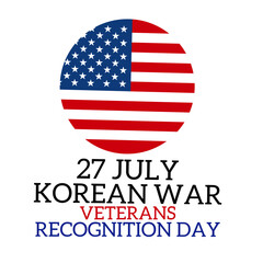 National Korean War Veterans Armistice Day July 27 vector illustration