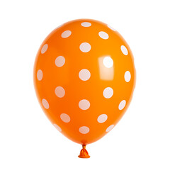 Orange Balloon with White Polka Dots Perfect for Parties and Celebrations isolated on Transparent Background