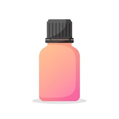 Pink bottle with black cap isolated on white background