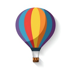 Naklejka premium Stylized Hot Air Balloon with Rainbow Colors for Travel and Adventure