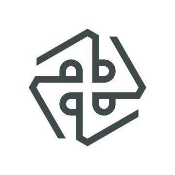 Letter qqqq or 4q Logo Vector Monogram for Brand.