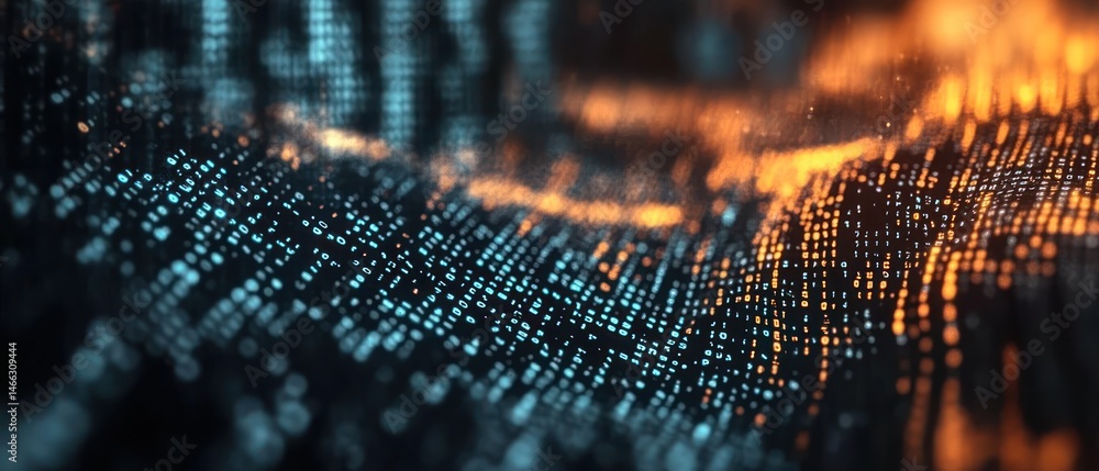 Poster abstract binary code background
