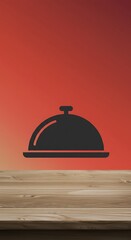 Fototapeta premium Warm Hues, Wooden Table, Anticipation: A Culinary Icon