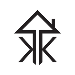 Letter KK House Building Logo