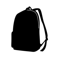 backpacks vector silhouette icon, black and white illustration of footwear.