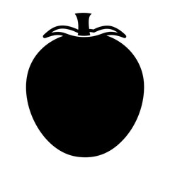 baobab vector silhouette icon, black and white illustration of fruits.
