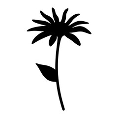 Black and white illustration of bee balm , flower silhouette vector designs.