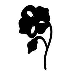 Black and white illustration of begonia , flower silhouette vector designs.