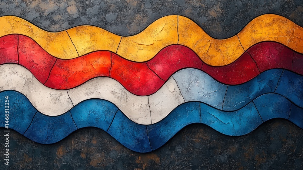 Poster abstract colorful wave pattern: a vibrant tapestry of hues and textures