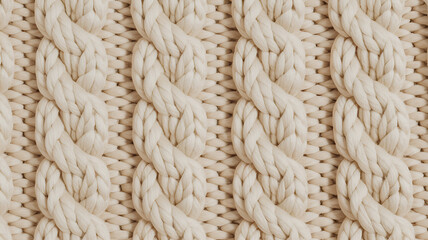 Cream Cable Knit Texture Background Seamless Pattern