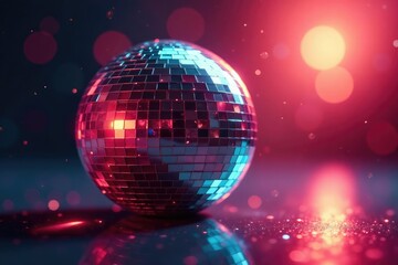Obraz premium Close-up of a sparkling disco ball reflecting light , celebratory, entertainment, nightlife