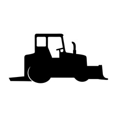 bulldozer , black and white illustration of vehicles.