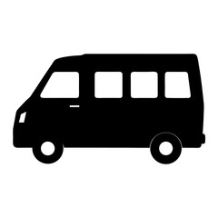 camper van , black and white illustration of vehicles.