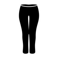 capris vector silhouette icon, black and white illustration of clothing.