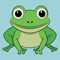 Stylized Green Frog Suitable for Multiple Uses