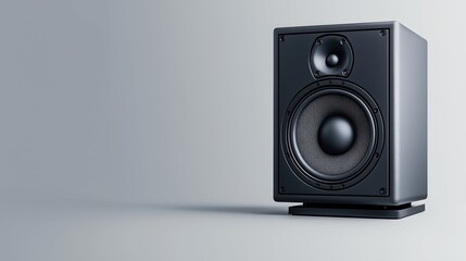 High-quality audio speaker on gray background, modern design