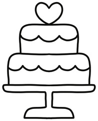 2단 하트 케이크 아이콘