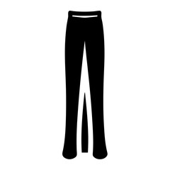 culottes vector silhouette icon, black and white illustration of clothing.