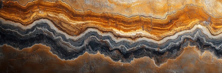 Obraz premium Abstract Swirling Pattern in Brown Gold and Black Hues