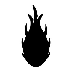 dragon vector silhouette icon, black and white illustration of fruits.