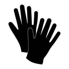 Obraz premium driving gloves vector silhouette icon, black and white illustration of footwear.