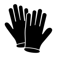 driving gloves vector silhouette icon, black and white illustration of footwear.