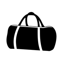 duffel bags vector silhouette icon, black and white illustration of footwear.