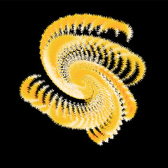 Abstract Yellow Swirl with Fluffy Texture and vector