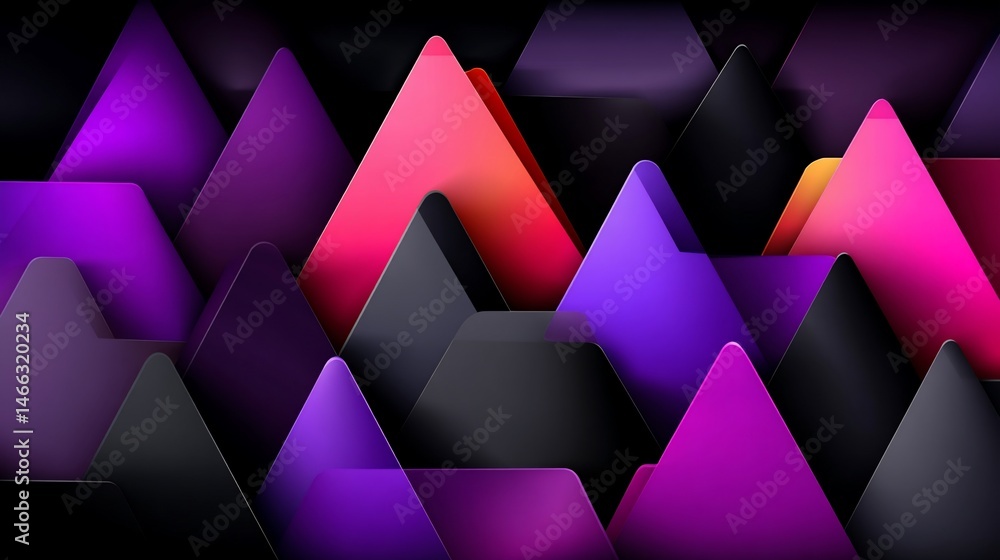 Poster abstract geometric shapes in vibrant colors, creating a dynamic visual effect. intricate patterns of