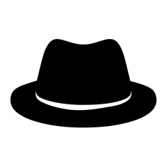 fedoras vector silhouette icon, black and white illustration of footwear.
