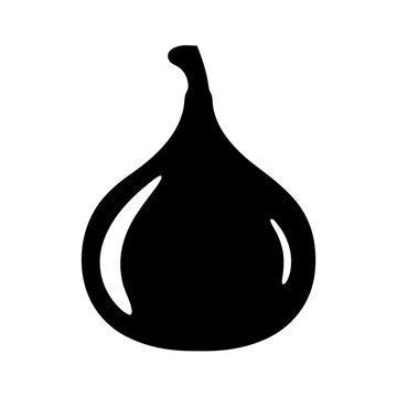 recommend clip art: fig vector silhouette icon, black and white illustration of fruits.