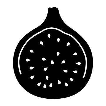 black fig fruit cut open clip art preview