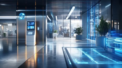 Fototapeta premium Futuristic office interior