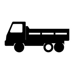 flatbed truck , black and white illustration of vehicles.
