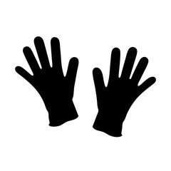 Fototapeta premium gloves vector silhouette icon, black and white illustration of footwear.
