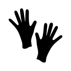 gloves vector silhouette icon, black and white illustration of footwear.