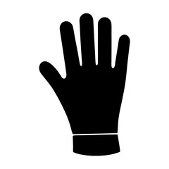 golf gloves vector silhouette icon, black and white illustration of footwear.