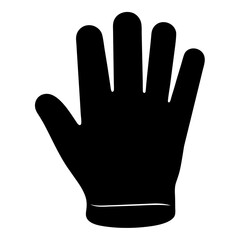 golf gloves vector silhouette icon, black and white illustration of footwear.