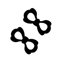 hair scrunchies vector silhouette icon, black and white illustration of footwear.